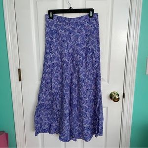 Vintage Purple Flower Maxi Skirt